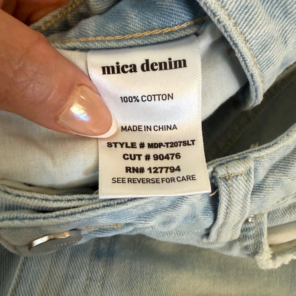 Mica Los Angeles Light Wash Distressed Straight Leg High‎ Rise Jeans Womens 29 - Picture 7 of 10